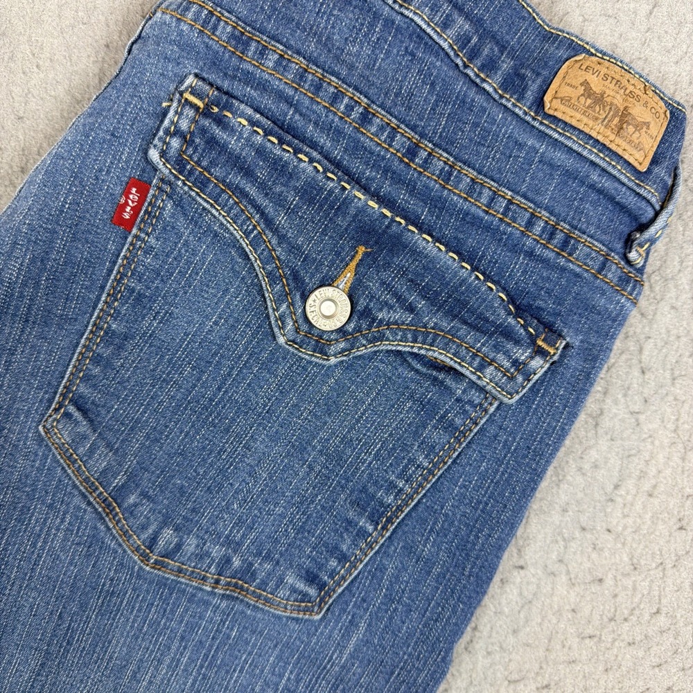 Levi's 512 Boot Cut Jeans Womens 14M Short Blue Perfectly Slimming